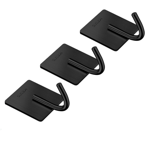 304 Stainless Steel Hook for Kitchen and Bathroom, No-Nail Strong Adhesive Wall Hanger, Multi-Functional Invisible Adhesive Hook