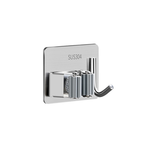 304 stainless steel broom holder bathroom storage rack wall-mounted broom hook broom hanger no drilling broom holder