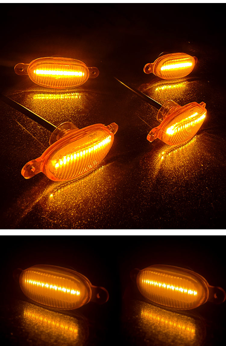 Cross-Border Car Grille High-Brightness Center Grille Small Yellow Light Decorative Width Indicator Auxiliary Small Yellow Light Modified Center Grille Daytime Running Light