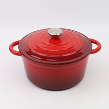 燃气电磁炉烤箱铸铁珐琅汤锅炖锅焖烧锅圆形把手微压铸铁锅