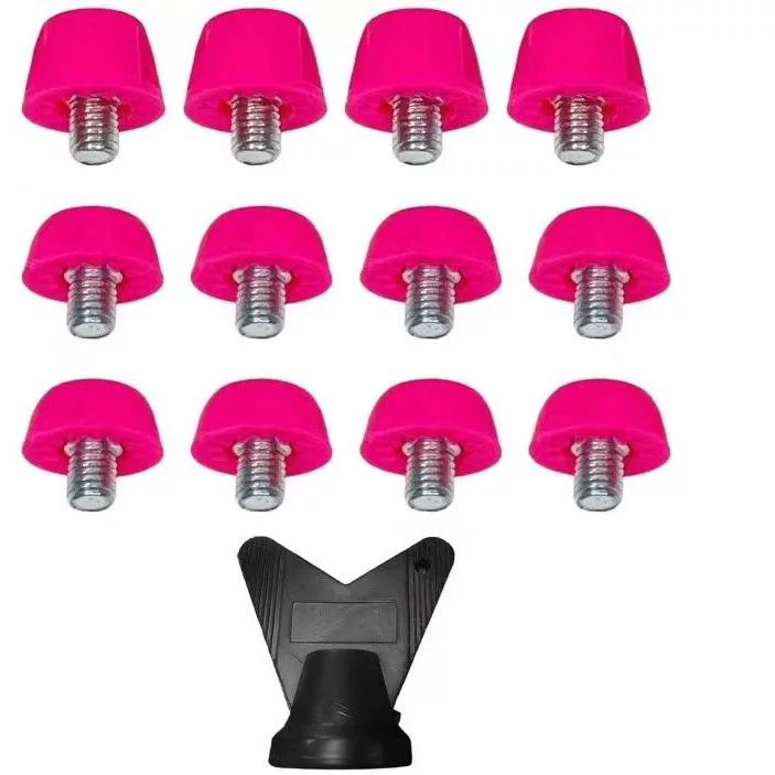 Футбольные шипы, набор из 12 штук плюс ключ, подвижные шипы, футбольные аксессуары, вращающиеся шипы, диаметр винта 5 мм.