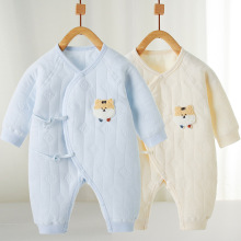 婴儿衣服0-3月宝宝连体衣新生儿a类服装婴儿夹棉连身衣秋冬款睡衣