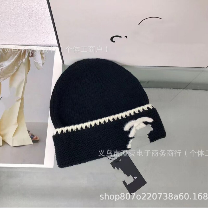 小香风冬季香奶奶羊毛针织帽女保暖加厚新款毛线帽女潮时尚护耳帽|undefined