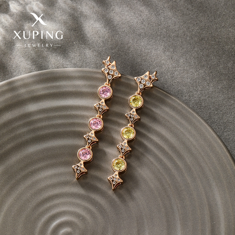 Pendientes de Mujer de Alta Gama con Piedras Preciosas Artificiales de la Serie Xuping Fashion Gemstone, Elegantes y Exquisitos Accesorios para las Orejas