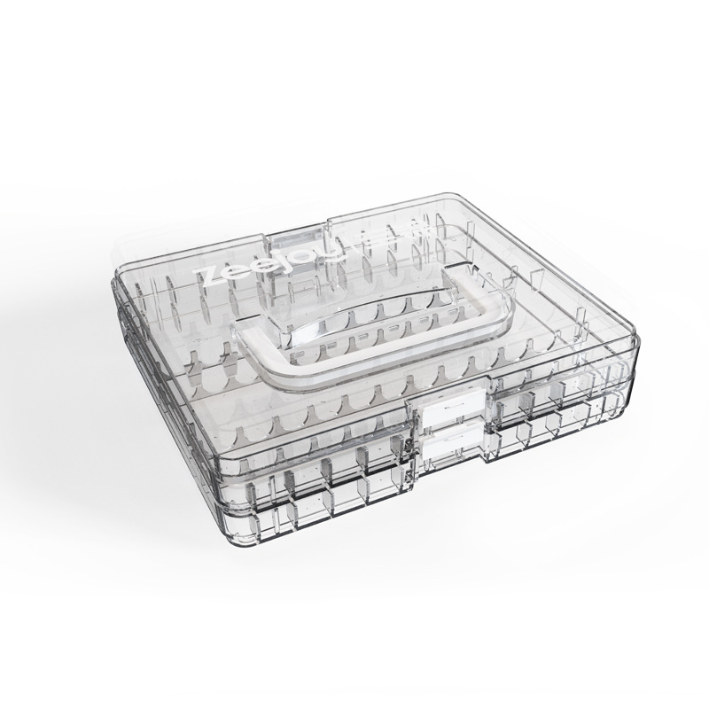 Caja de almacenamiento acrílico de tipo líquido directo para escritorio de gran capacidad especial portátil estratificado image 6