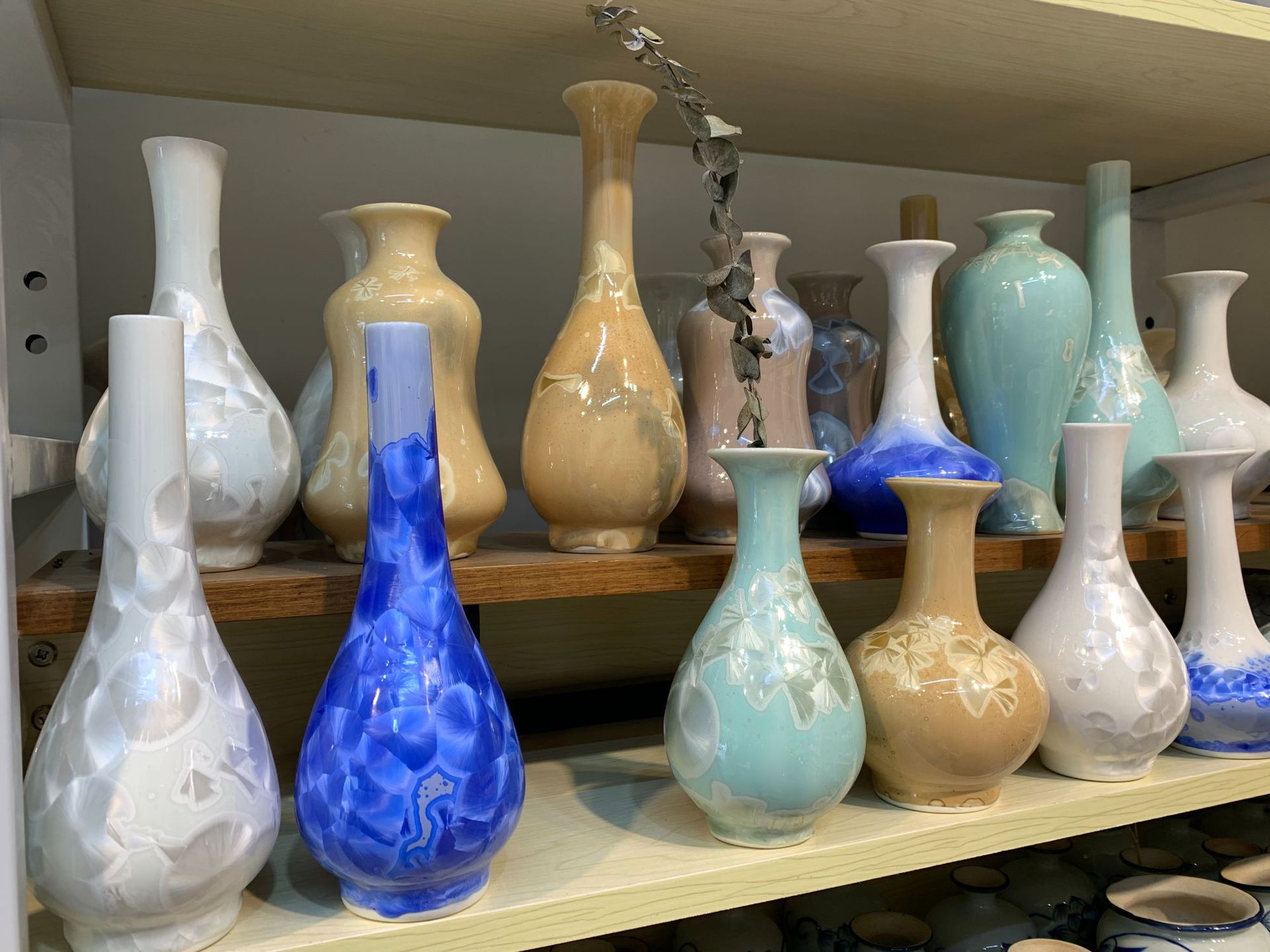 景德鎮創意小花瓶陶瓷結晶釉插花小花器家居客廳花插擺件飾品花瓶