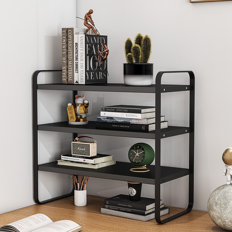 Desktop Storage Rack Multi-Layer Office Computer Desk Desk File Storage Rack Iron Workstation Desk Layered Rack