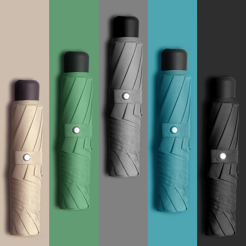 Spot wholesale anti-tri-fold manual 8-bone folding umbrella solid color sunny and rainy dual-use logo printing neutral gift umbrella Spot wholesale anti-tri-fold manual 8-bone folding umbrella solid color sunny and rainy dual-use logo printing neutral gift umbrella