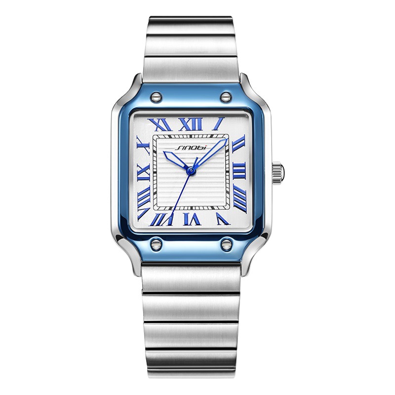 Reloj Sinobi para hombre, reloj cuadrado romano de negocios para hombre, reloj luminoso impermeable de Guangzhou, reloj de cuarzo, reloj para hombre