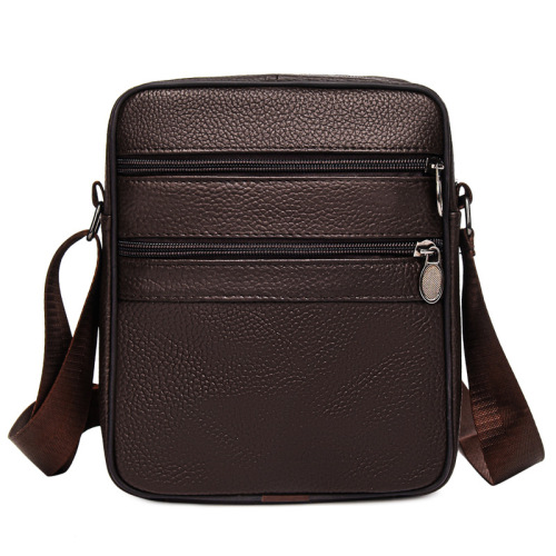 Men's leather bag new style men's casual shoulder crossbody bag head layer cowhide business computer briefcase backpack
