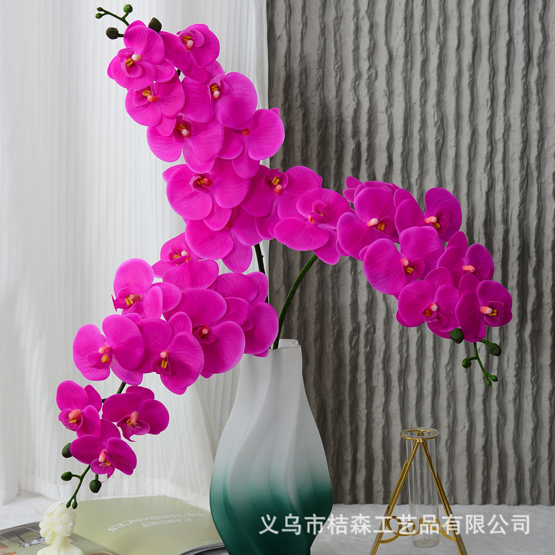 Flores de alta calidad 9 cabezas 7 cabezas 5 cabezas orquídeas mariposa sensación realista tela de seda de película flores falsas decoración de boda nórdica