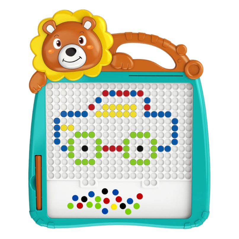Tablero de dibujo con bolígrafo magnético para niños, rompecabezas educativo de cuentas de piedra magnética, juguetes para entrenamiento de concentración para bebés y niños de preescolar
