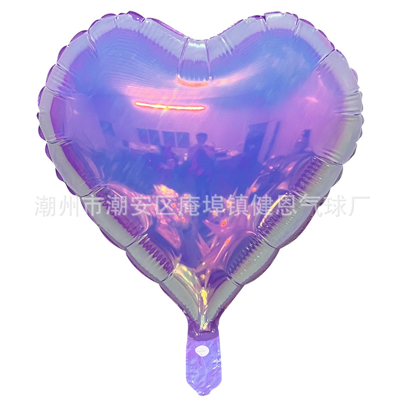 Colorido estrella de cinco puntas en forma de corazón redondo de 18 pulgadas, decoración de globos de película de aluminio arco iris, fiesta, globo de helio flotante de 32 pulgadas