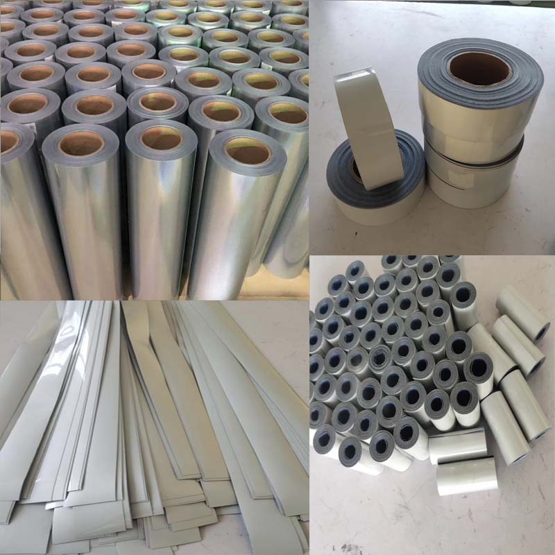 银灰色热贴膜烫织带反光条亮银反光热转印膜条服装烫印热贴反光膜