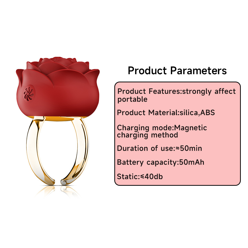 Rose Vibrating Ring 10-Frequency Silicone Couples Massager with Clitoral Stimulation — detail image 11