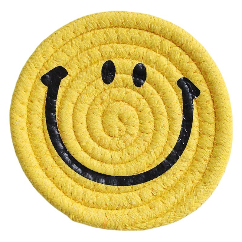 Coaster té posavasos ins estilo anti-escaldado estera de la olla cuerda de algodón tejida de aislamiento mantel estera del Tazón lindo mantel estera del aislamiento