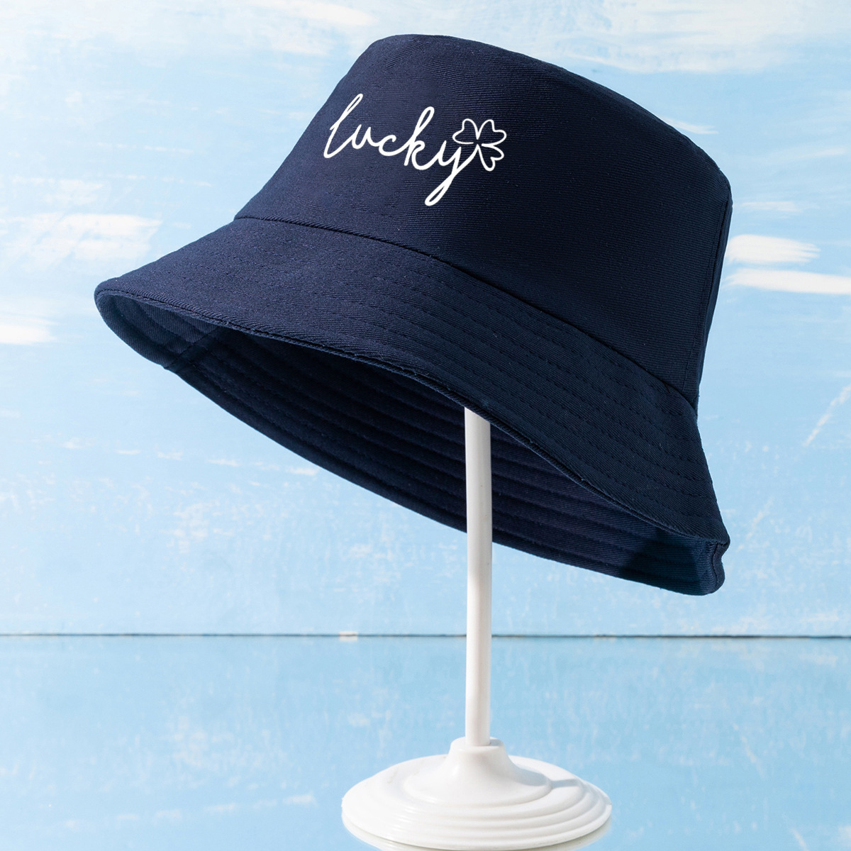 Unisex Simple Style Letter Embroidery Wide Eaves Bucket Hat display picture 6