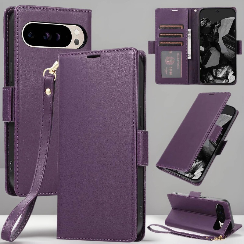 For Google 9ProXL Side Buckle Magnetic Mobile Phone Case 7Pro Wallet Card Leather Case Pixel8 Lanyard Protective Case For Google 9ProXL Side Buckle Magnetic Mobile Phone Case 7Pro Wallet Card Leather Case Pixel8 Lanyard Protective Case