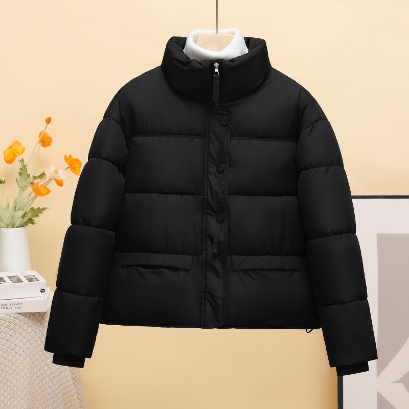 Ropa de algodón coreana para mujeres corta en 2025, nueva chaqueta de algodón gruesa coreana, chaqueta de algodón de invierno pequeña, moda image 3