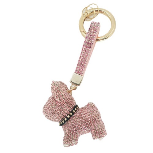 Diamond-encrusted cute cartoon creative gift French bulldog car keychain pendant bag pendant dog key accessories