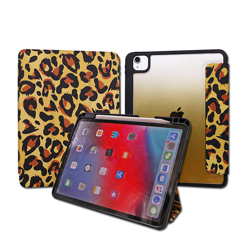 Suitable for ipad11 inch protective cover 2021 flat tri-fold pen slot 12.9 inch protective shell foreign trade New
