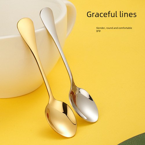 304 stainless steel seasoning spoon, coffee spoon, caviar spoon, stirring spoon, cosmetic scooping spoon, supports logo