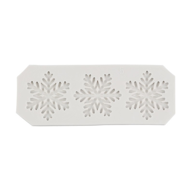 Navidad multi-estilo de copo de nieve de silicona molde fondant pastel de chocolate molde de bricolaje para hornear decoración de Navidad epoxi