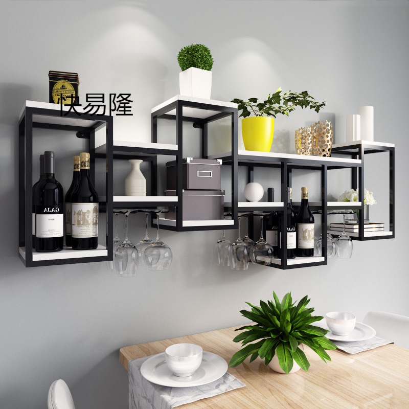 Casual Creative Iron Red Wine Glass Rack Upside down Wall Hanging Wine Cabinet Wine Rack Wall Rack Hanging Wall Hanging Home