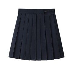 ブルーフォレストカレッジスタイルカントリーシャツAラインプリーツスカートIKスーツレディース夏ライトラグジュアリーハイエンドツーピースアウターセット