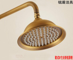 All-copper 8-inch diameter 20cm thickened antique retro European-style overhead bathroom shower head-shower copper nail shower head