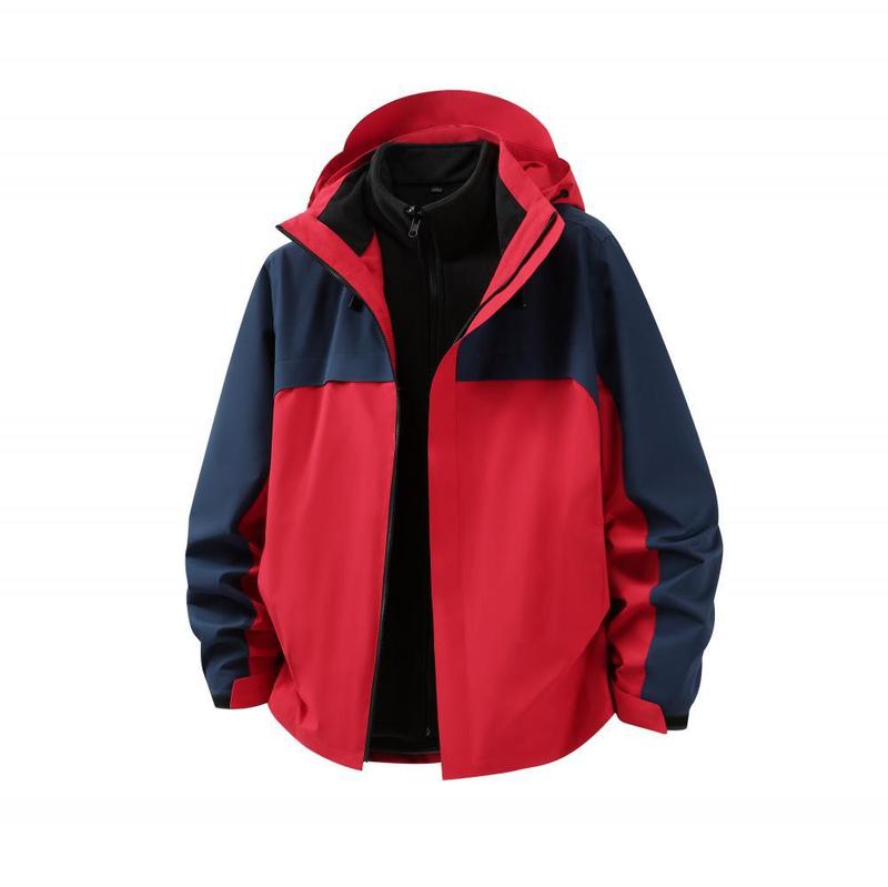 摇粒绒三合一企业工作服印字户外防风羽绒冲锋衣印logo刺绣|undefined