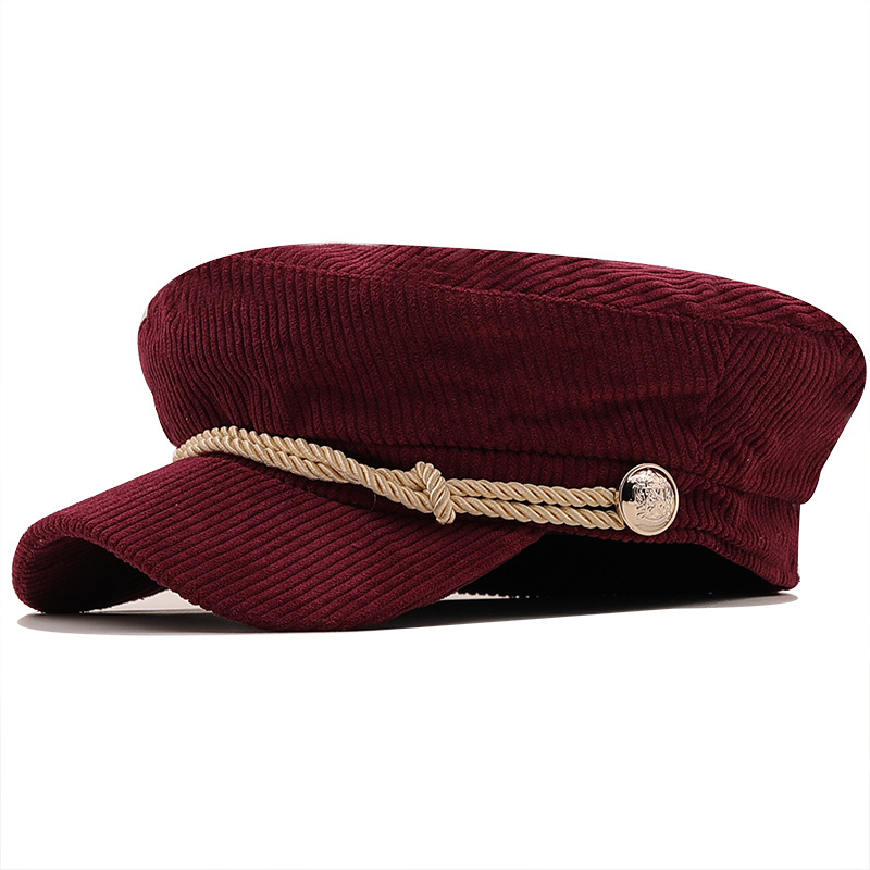 Autumn Solid Color Corduroy Octagonal Hat Wholesale Nihaojewelry display picture 1