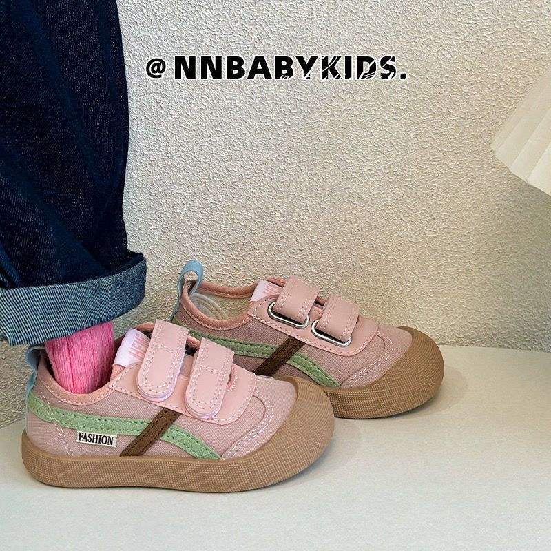 韩版儿童帆布鞋2025春秋新款男女童魔术贴休闲板鞋软底宝宝阿甘鞋