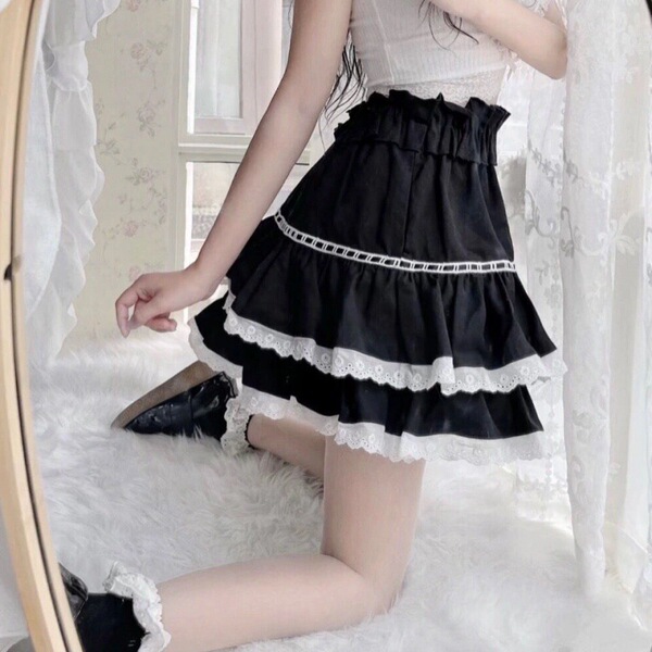 Summer Japanese cute lace mini-skirt for students