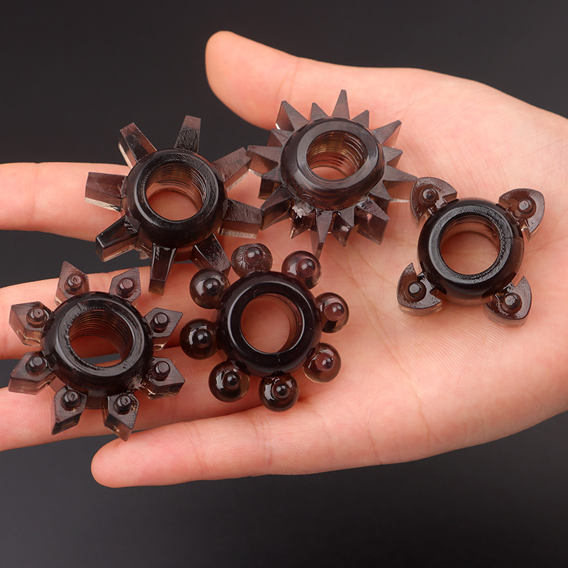 Sun Ring Spiked Textured TPE Cock Ring 5-Piece Set for Men — detail image 1