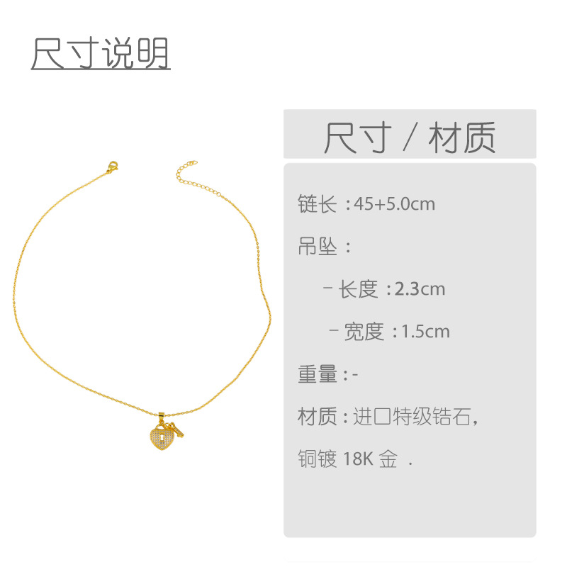 creative fashion diamond lock necklace