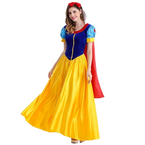 Plus size cross-border female Halloween adult Snow White skirt dress cloak stage performance cos costume suit