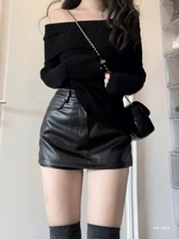 黑色皮裙半身裙女秋冬新款防走光短裙高腰显瘦短裙裤辣妹包臀裙