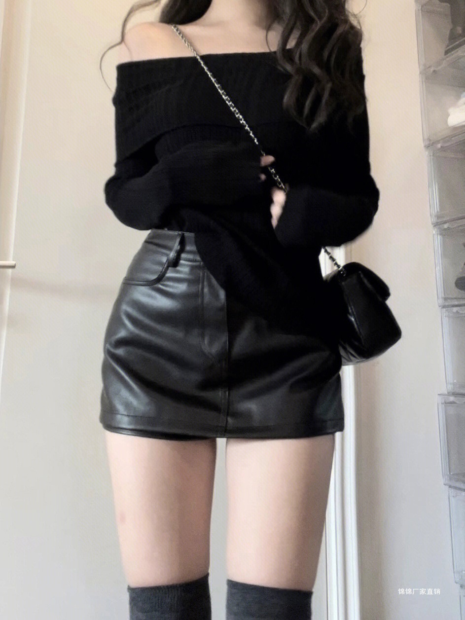 黑色皮裙半身裙女秋冬新款防走光短裙高腰显瘦短裙裤辣妹包臀裙