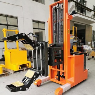 Station driving all-electric oil drum car rotating holding drum car balance drum handling inverted material 360 degree flip bag car
