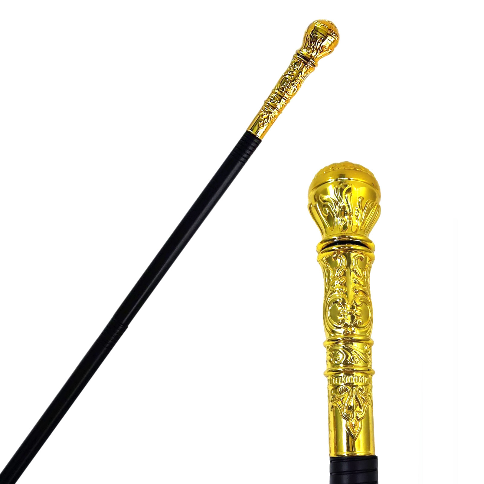 Juego de roles para niños Nuevos accesorios de juguete de vacaciones exóticos Cabeza redonda cetro de oro galvanizado waliking cane