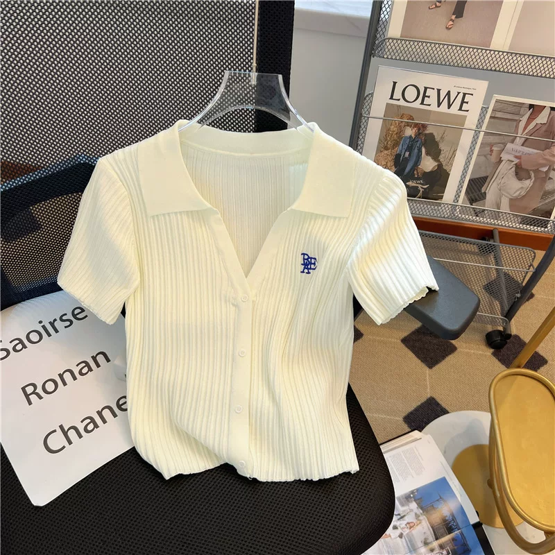 Летняя вязаная короткая кофточка, западный стиль, slim fit, приталенная