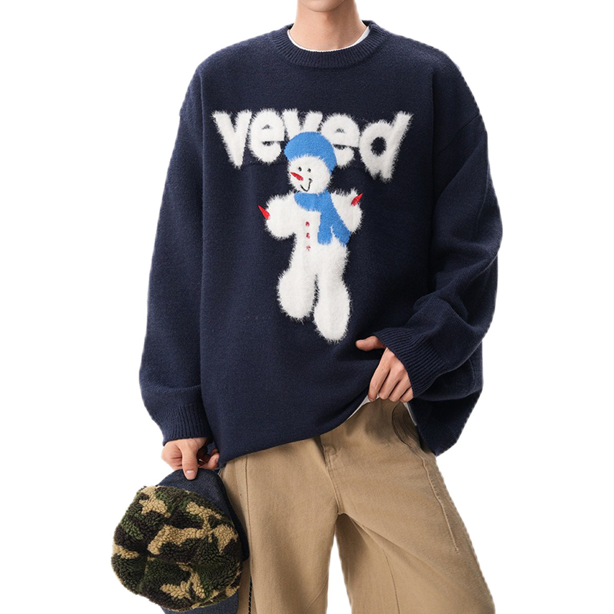 Explosiones transfronterizas de tamaño europeo de tamaño grande jersey de jersey jersey hombre de nieve marca de tendencia de Navidad fábrica de jersey de invierno al por mayor