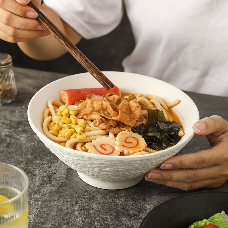 Japanese-Style 8inch Bowl Set for Home Use, 2026 New Model Ramen Bowl, Conical Bowl, Large Ceramic Bowl, Noodle Bowl, Soup Bowl, Rice Bowl