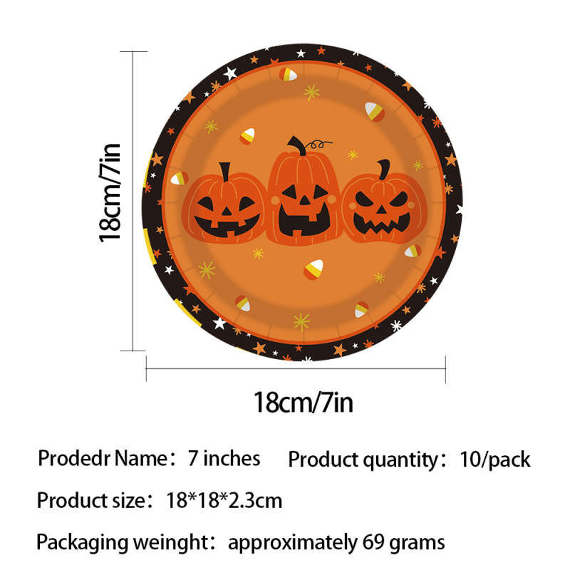 ハロウィンカボチャゴーストパーティー食器使い捨て用品ティッシュペーパートレイプラスチックカトラリーパーティーセット卸売|undefined
