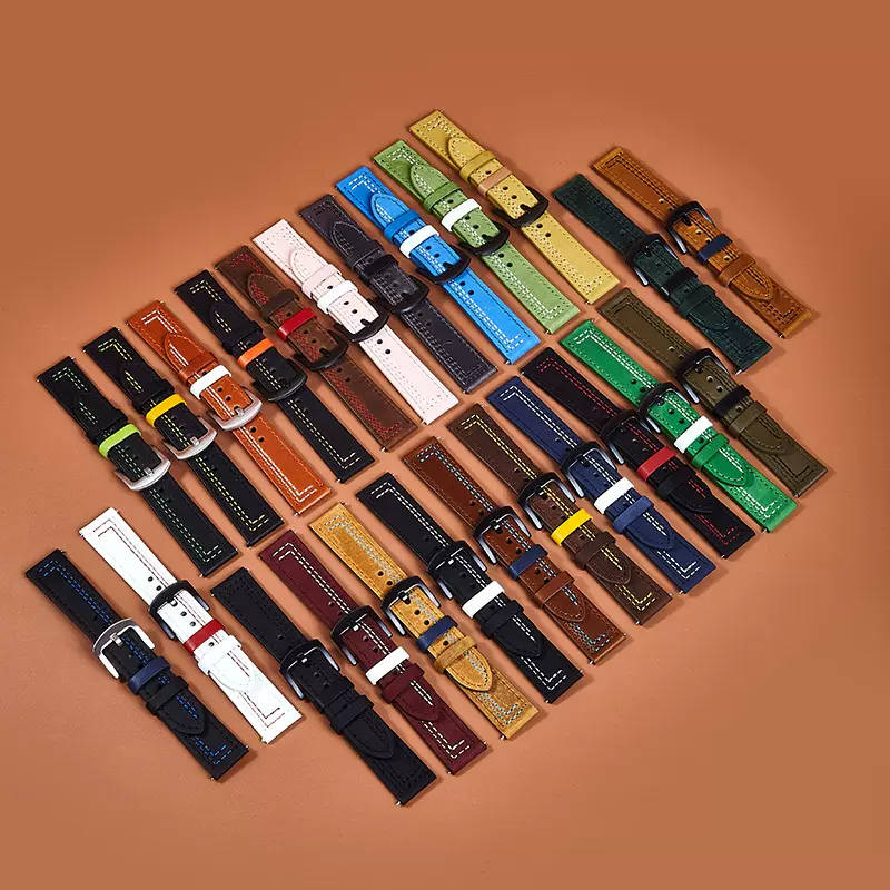 疯马牛皮表带20mm22mm适用苹果手表带时尚佩戴柔软透气现货批发