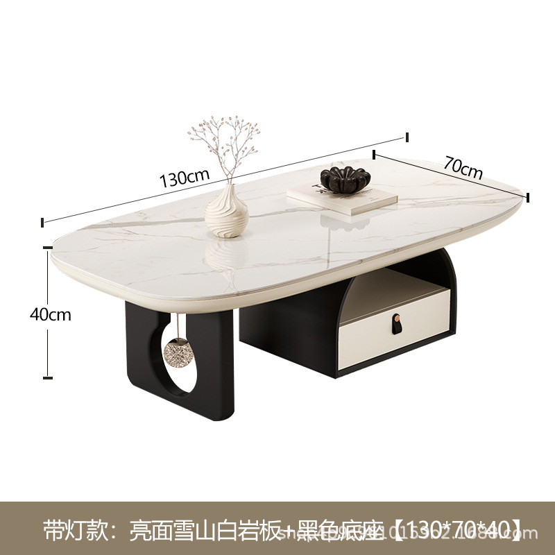 Italiano Medieval Silencioso Viento con lámpara mesa de té sala de estar minimalista pequeño tipo de lujo ligero de alto nivel de sensación de mesa de té creativa doméstica