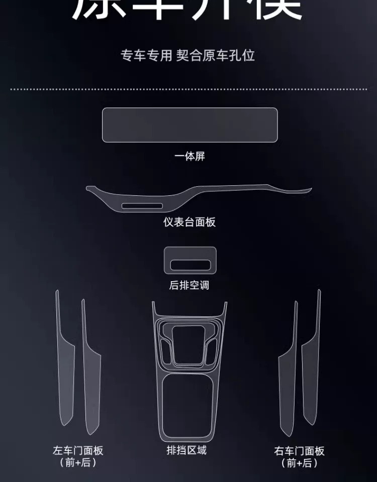 Suitable for Gac Trumpchi M6 Interior Protective Film Center Console Instrument Navigation Gear Film Car Supplies Hd Film