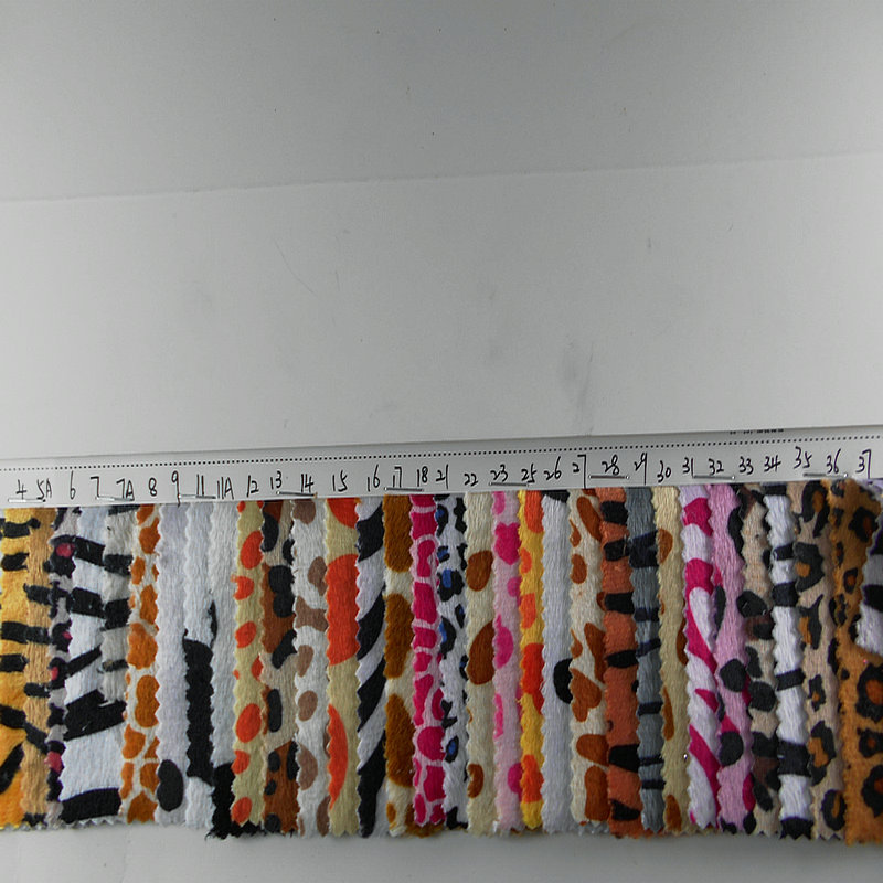 水晶超柔印花格子 雕印双色超柔短毛绒印豹纹动物纹毛绒玩具面料