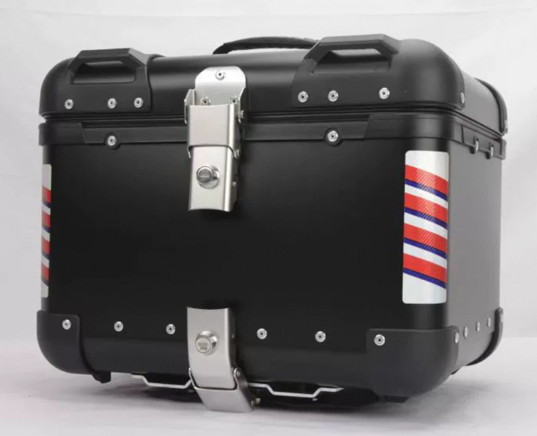 36L Aluminum Alloy Motorcycle Tail Box, Detachable Flat Round Style Motorcycle Rear Box, High-End Electric Motorcycle Trunk with Lock
